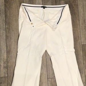 Ann Taylor Devin white cotton trousers